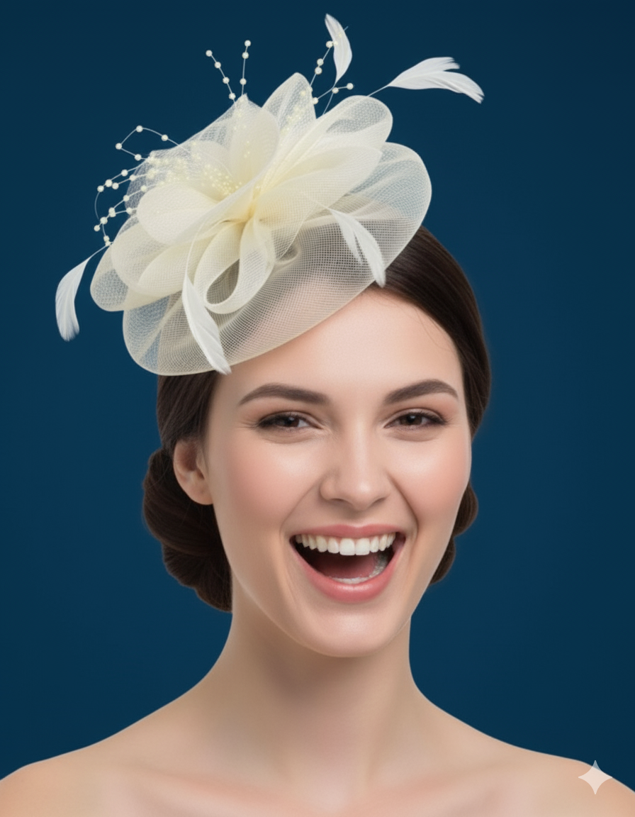 Elegant Feathered Mesh Fascinator Hat
