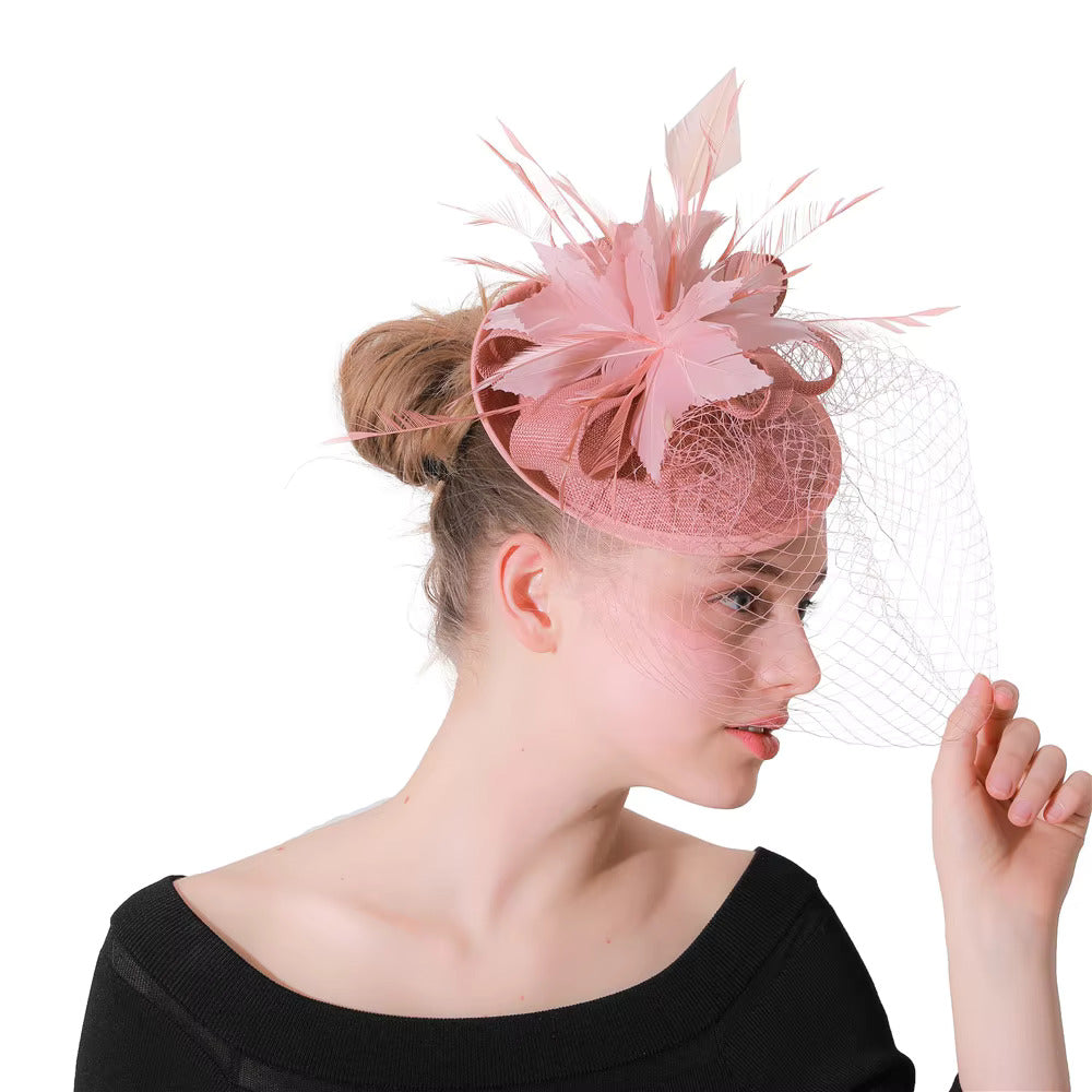 Premium Blush Pink Fascinator Hat For wedding Party | HAT-13