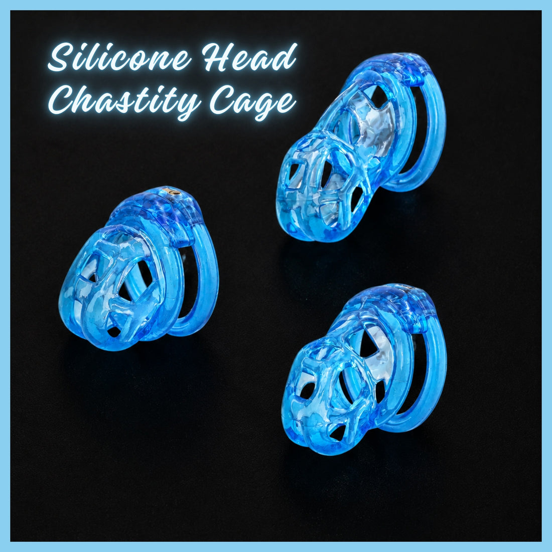Premium Silicone Head Chastity Cage with Resin Rings