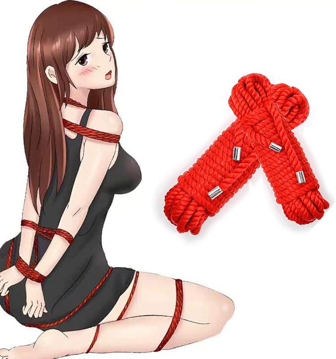 10M Red Bondage Rope with Metal Clip