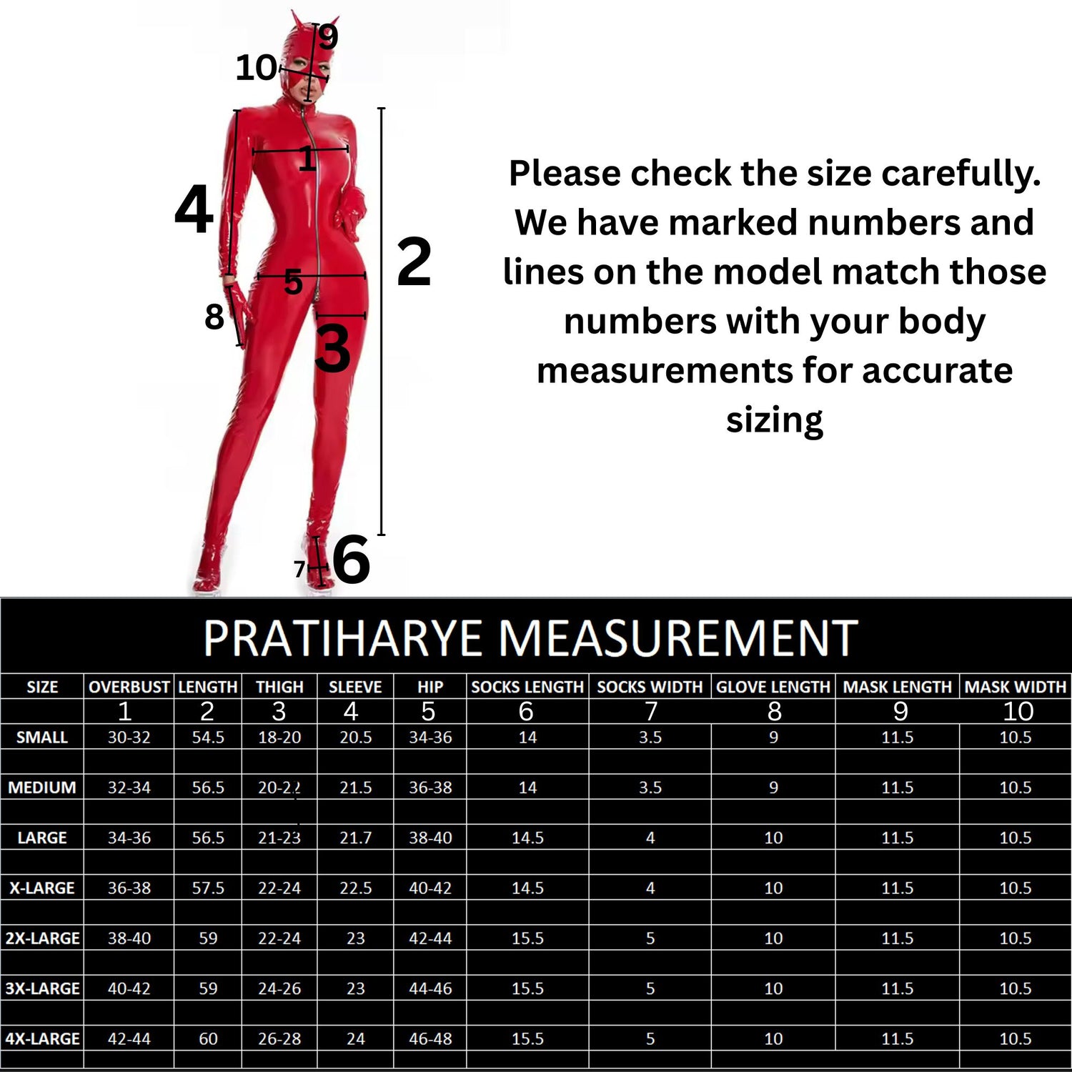 Pu Leather Catsuit With Mask Gloves &amp; Legs