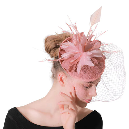 Premium Blush Pink Fascinator Hat For wedding Party | HAT-13