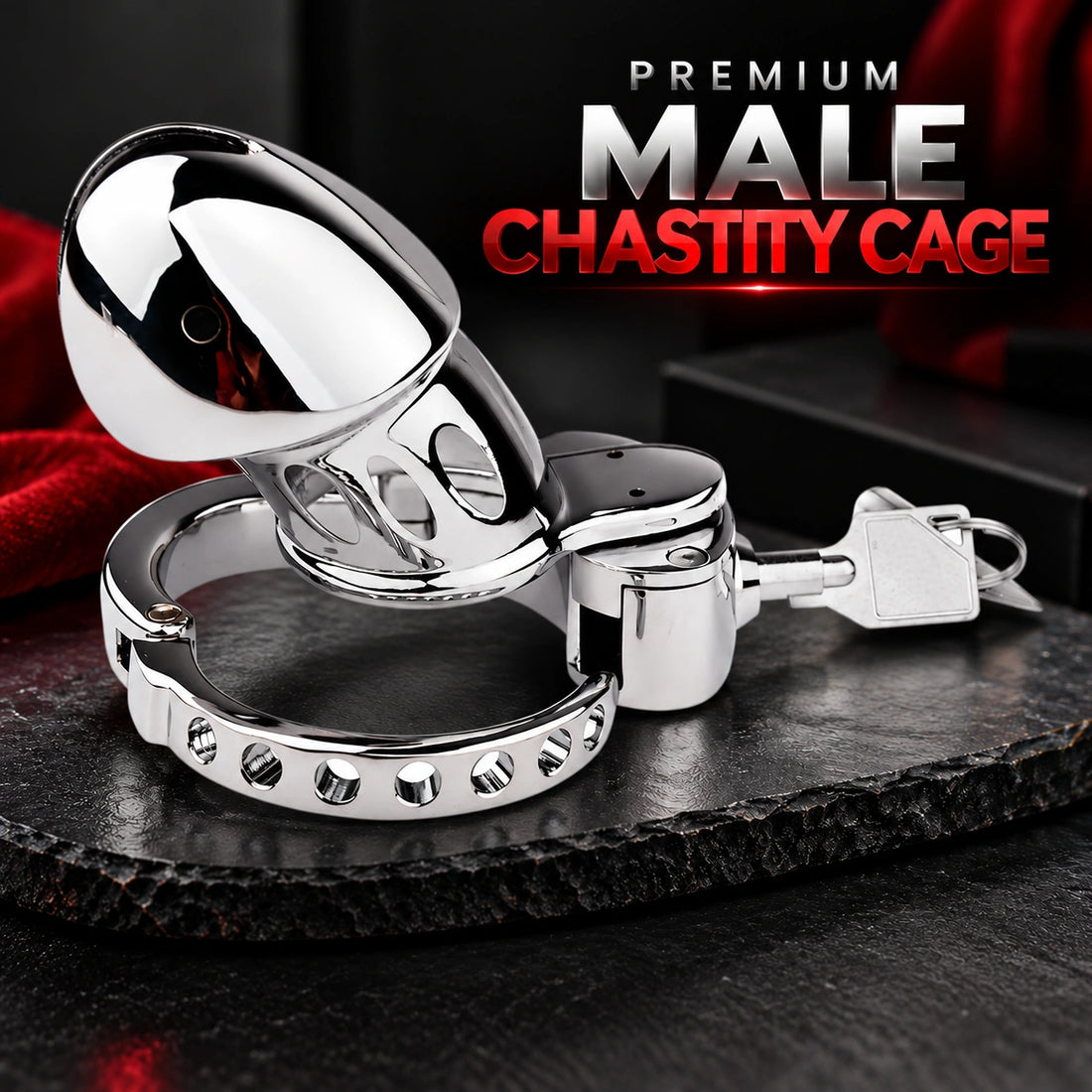 Adjustable Premium Stainless Steel Male Chastity Cage