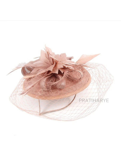 Premium Blush Pink Fascinator Hat For wedding Party | HAT-13