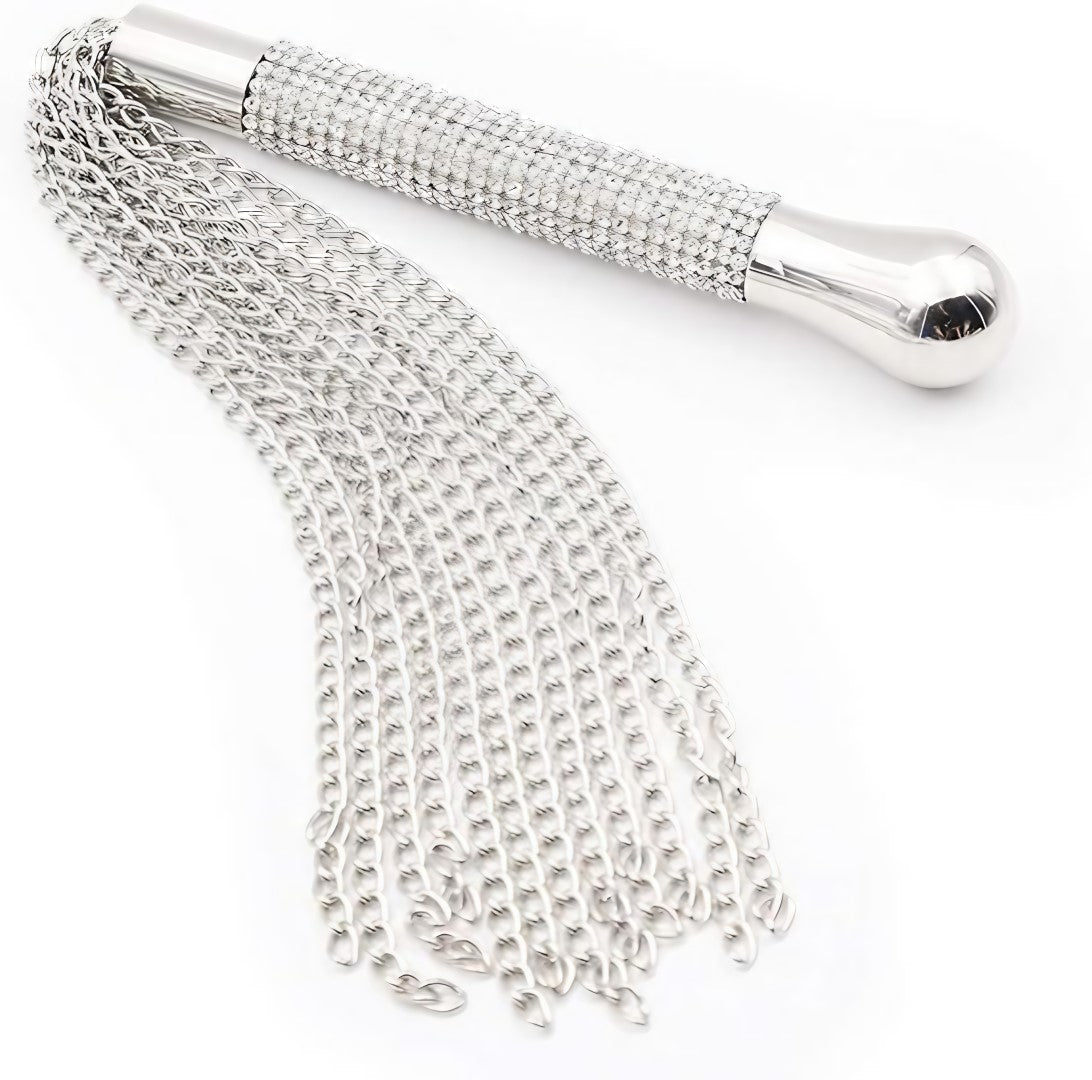 Metal Chain Whip Flogger with Diamond Handle