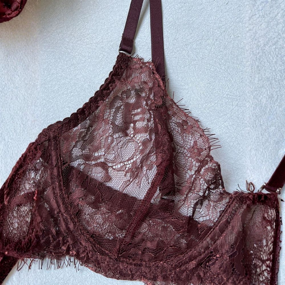 Trendy Sexy Lingerie Bikini set - Brown