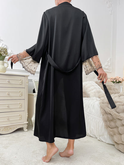 Midnight Allure Premium Satin Robe