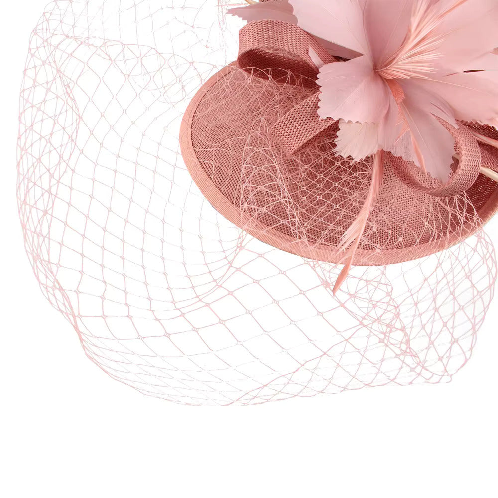 Premium Blush Pink Fascinator Hat For wedding Party | HAT-13