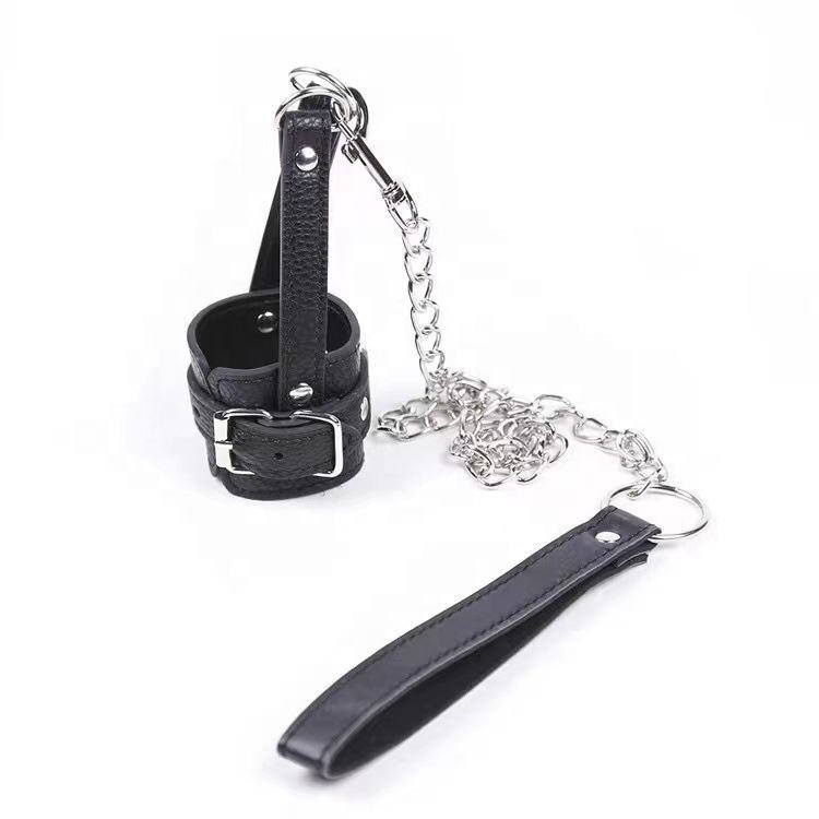 Men Dick Leather Pulling Collar
