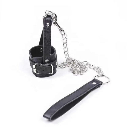 Men Dick Leather Pulling Collar