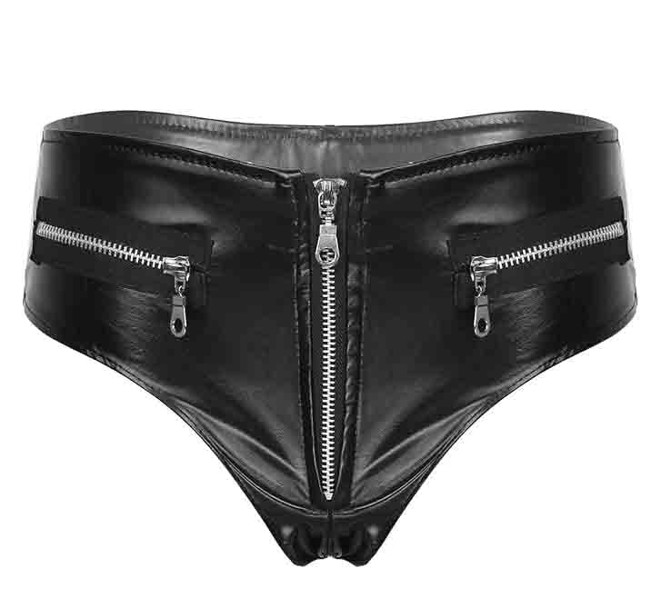 Patent Latex Zip Panty/Shorts