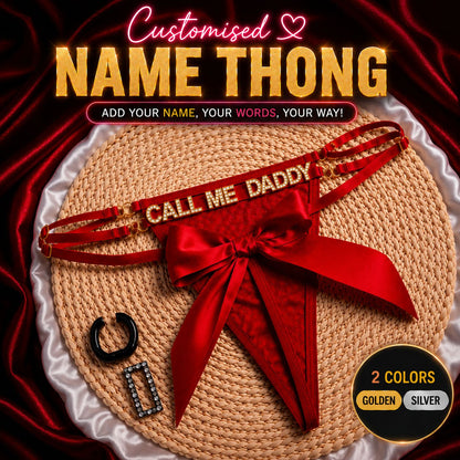 Customised Name Letter Sheer Bow Thong