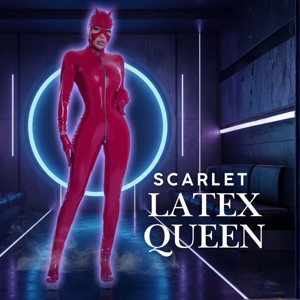 Pu Leather Catsuit With Mask Gloves &amp; Legs