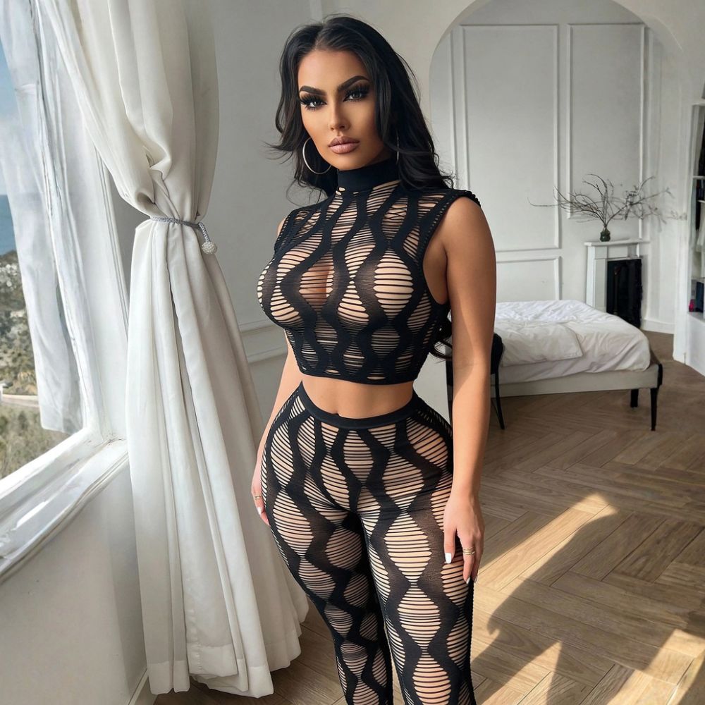 Premium Sexy Mirage Fishnet Co-Ord Set