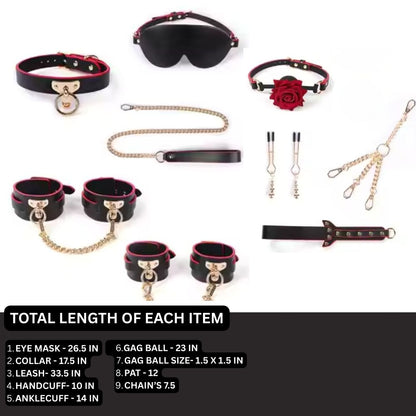 Luxurious Leather BDSM Kit with Lockable Storage Box