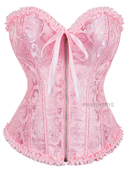 Jacquard Frill Trim Corset