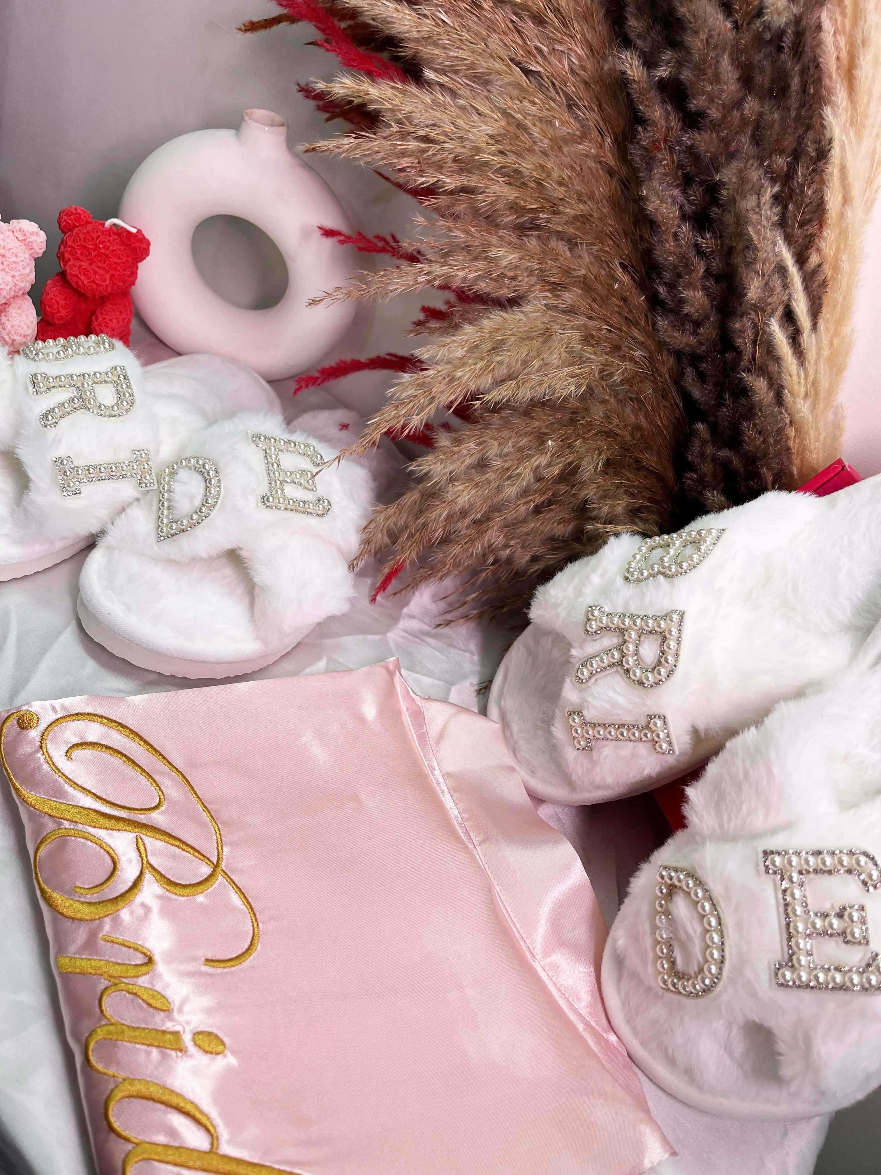 Premium Cute Fluffy Bride &amp; Wifey Slippers