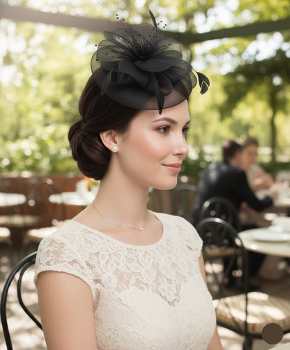 Elegant Feathered Mesh Fascinator Hat