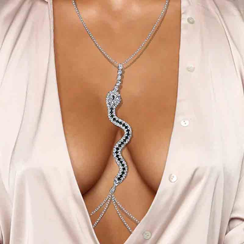 Snake Rhinestone Elegant Breast Chain
