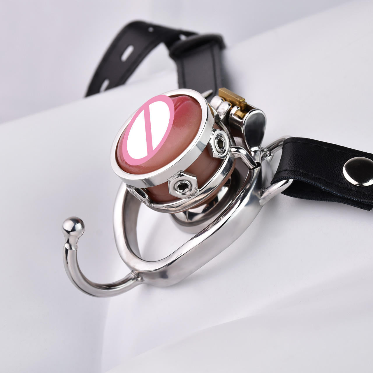 Steel Chastity Cage Device with Belt &amp; Realistic Vagina