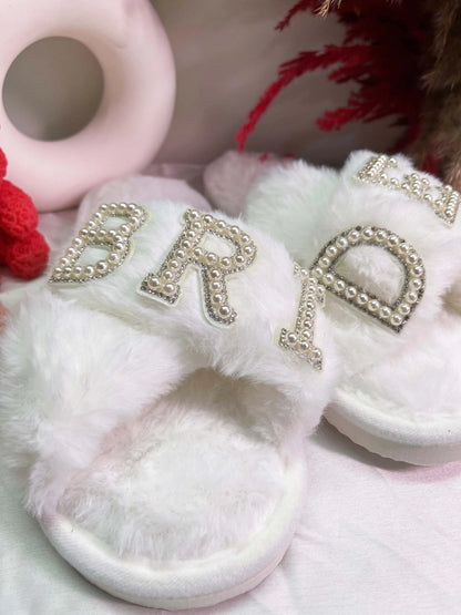 Premium Cute Fluffy Bride &amp; Wifey Slippers