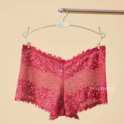 Floral Short Lace Thong