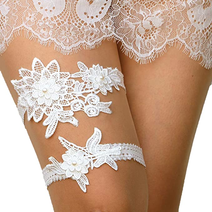 Embriodery Lace Bridal Garters set