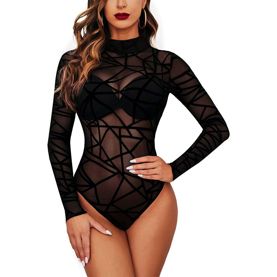 Trendy Sheer Bodysuit