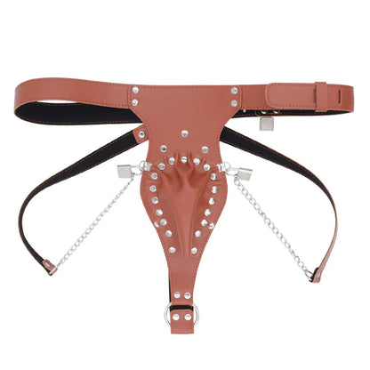 Premium Leather Chastity Harness Belt