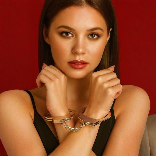 Premium Metal Handcuffs with Heart Key