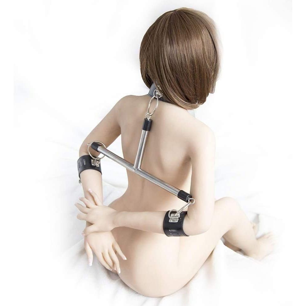 Heavy Stainless Steel Spreader Bar with Collar and Wrist Cuffs