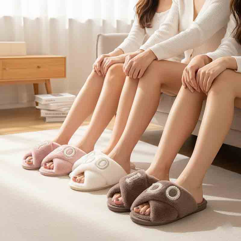 I Do Bride Furry Pearl Slippers