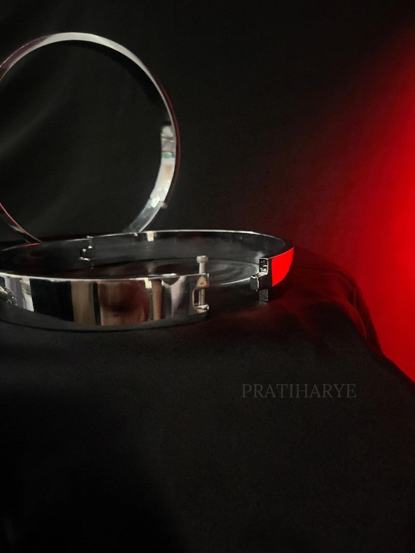 BDSM Metal Collar with Nipple Clamps