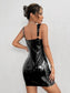 Short Pu leather Bodycon Dress