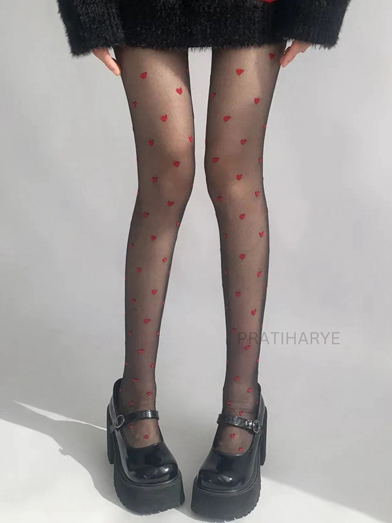 Silk Heart Pantyhose