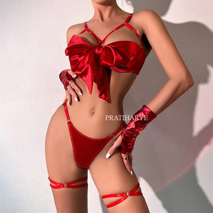 Trendy Bow Front Lingerie Set - Pratiharye