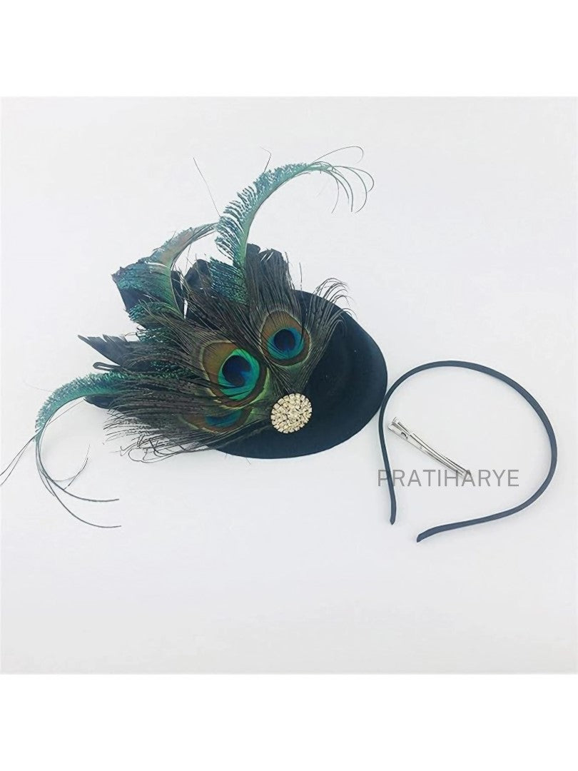 Peacock Feather Fascinator Tea Party Hat | HAT-10