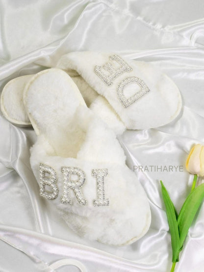 Premium Cute Fluffy Bride &amp; Wifey Slippers