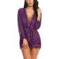 Mesh Lace Kimono Robe