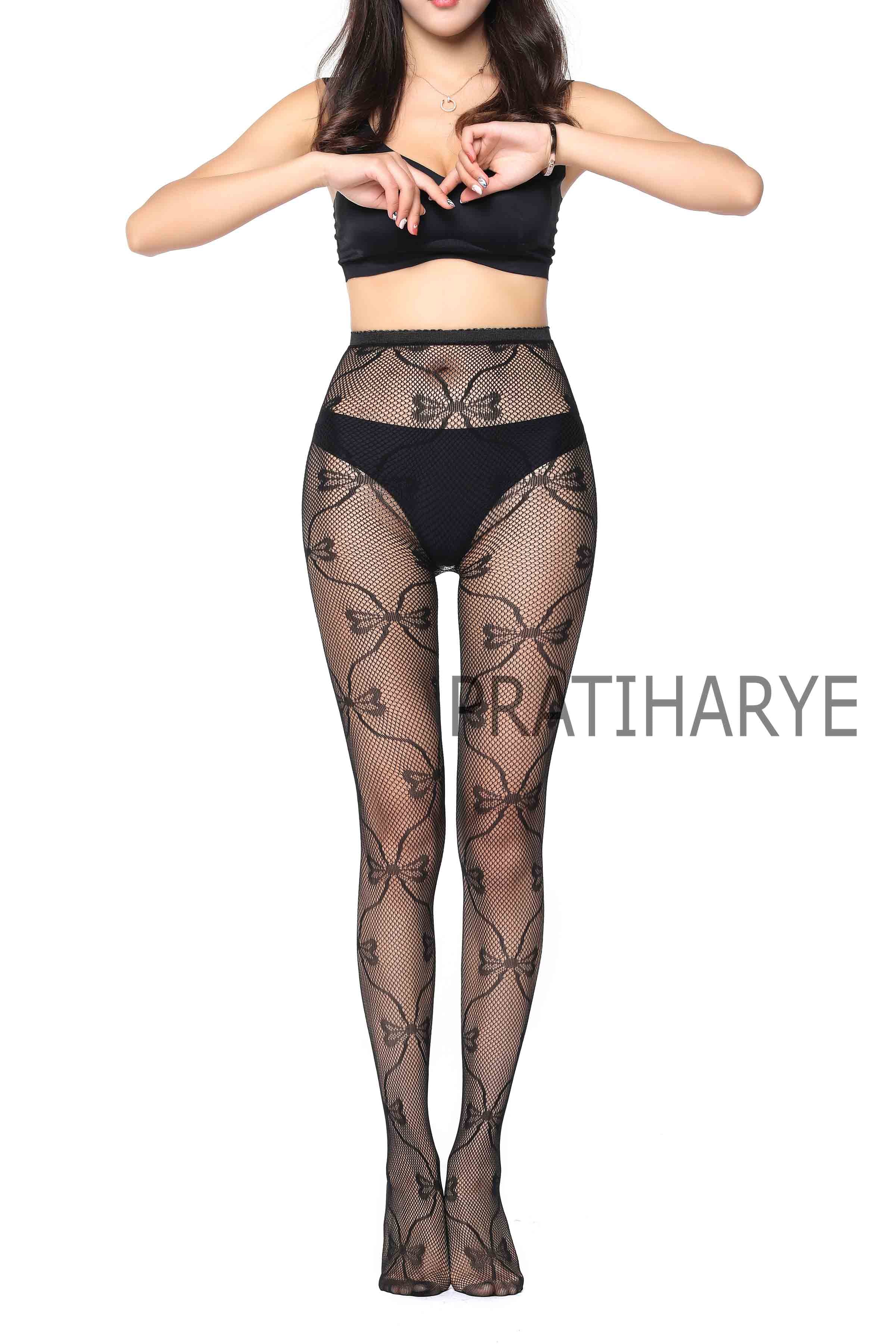 Lace Pattern High Waist Fishnet Pantyhose Stocking - D5