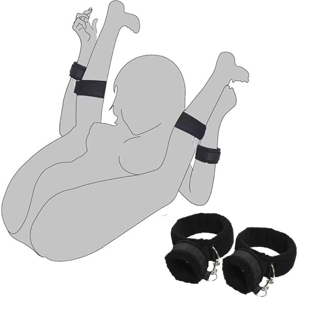 Forearm &amp; Thigh Cuff Furry Restraint set