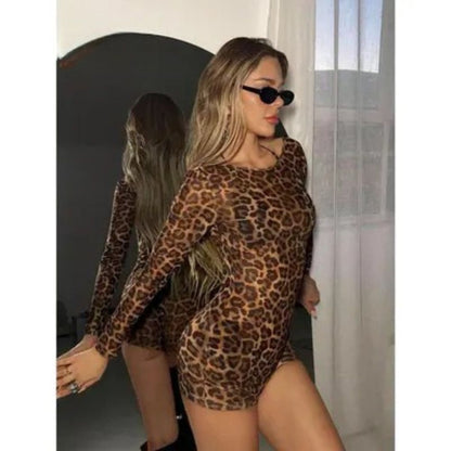 Leopard Backless Mini Dress