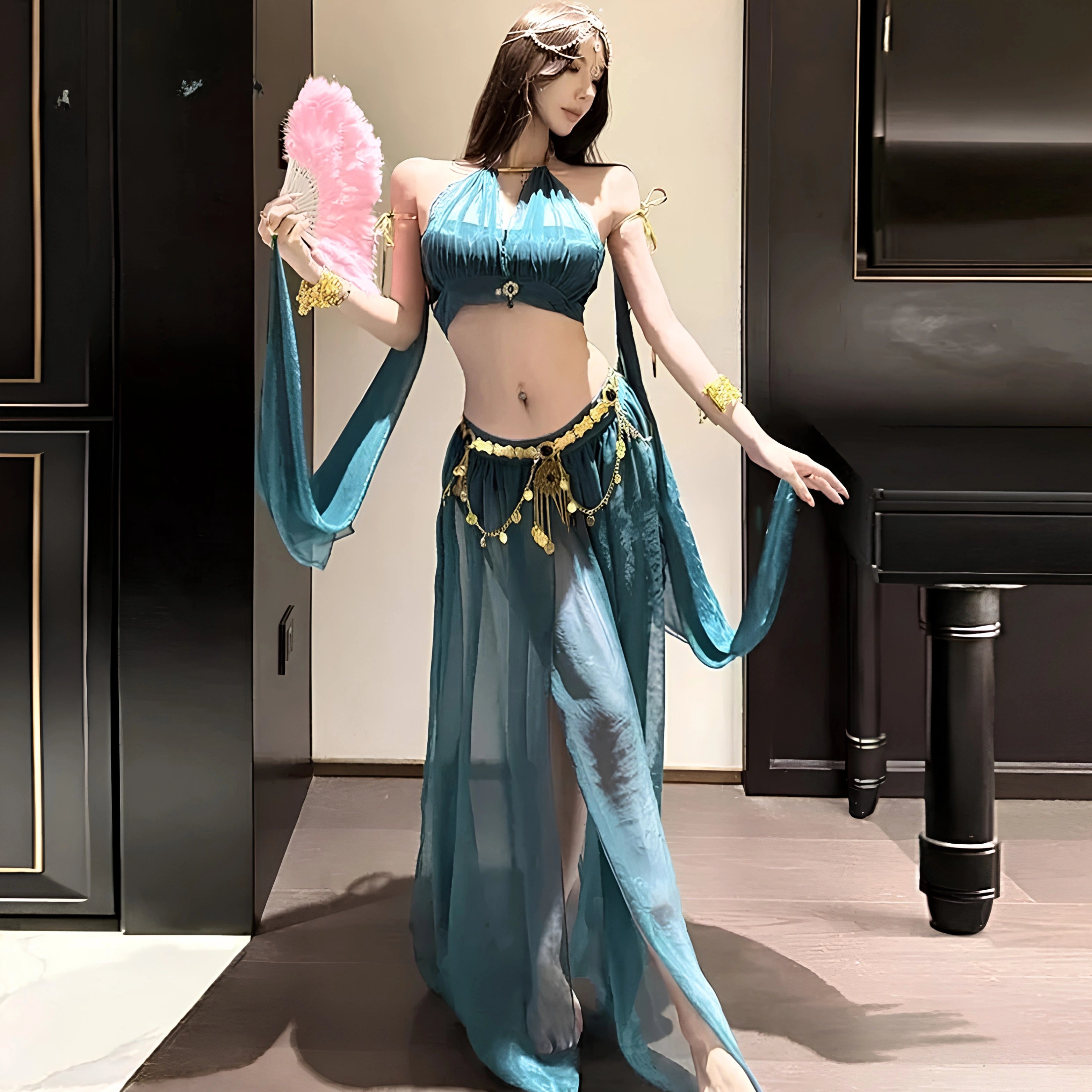 Arabian Belly Dancer Roleplay Outfit - Teal