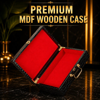 Premium MDF Wooden Storage Case with Luxury Leather Finish
