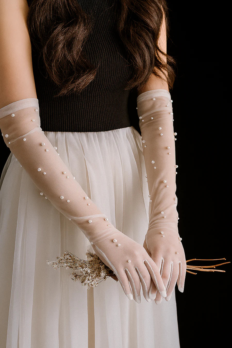 Long Pearl Elegance Gloves