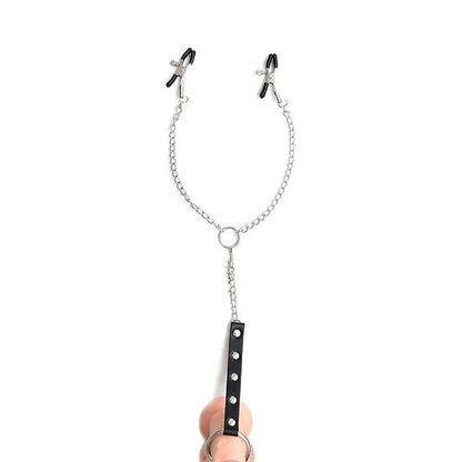 Seductive Nipple Clamps with Dick Ring