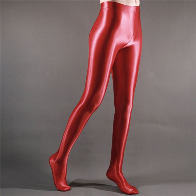 Second-Skin Glossy Leggings Full-Foot Tights