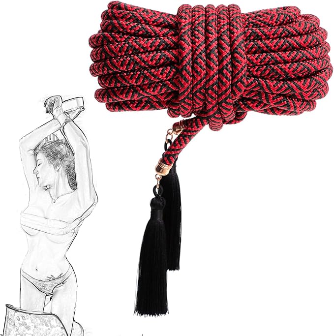 Red &amp; Black Braided Design Hardcore Tie Rope