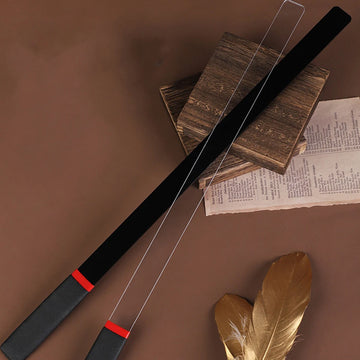 Slim impact paddle with black rubber handle and red accent band