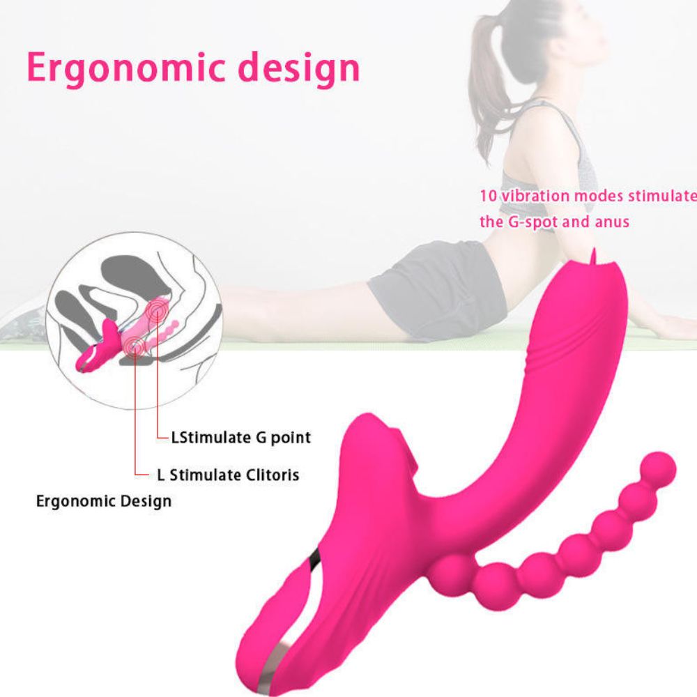 Intense Curve Dual Stimulator Dildo Sucker Vibrator